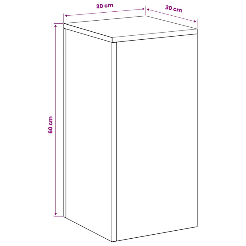 1 Tier Plant Stand, 2 x (30 x 30 x 60 cm), Blanc