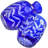 Mid 20th Century Handblown Blue Crystal Cut-to-clear Decanter & Glass Set- 2 Pieces