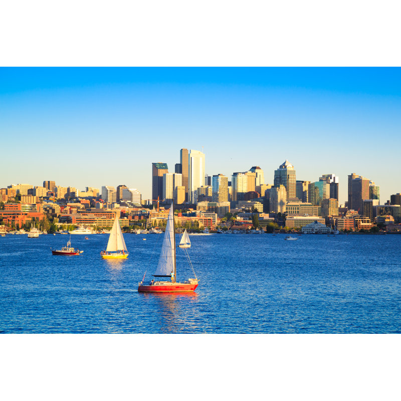 Bateaux sur le lac Union, Seattle par Espiegle, H 24 po x l 36 po