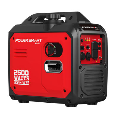 PowerSmart 2500W Start Rated / 1900 Running Rated Inverter Gas Generator, 80cc 4-Cycle Engine, Parallel Capability, USB Fast Charge, Dual 120V Outlets, Portable, Outdoor Use