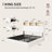 King Bed with 6 Storage Drawers & Headboard, Upholstered Platform Bed with Charging Station, White-557491007-557491005
