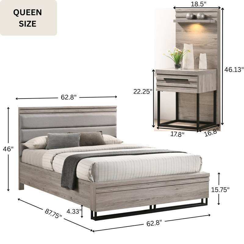 Earvin Piece Bedroom Set, Queen