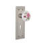 Mission Plate with Decorative Keyhole and White Rose Porcelain Door Knob-251943388