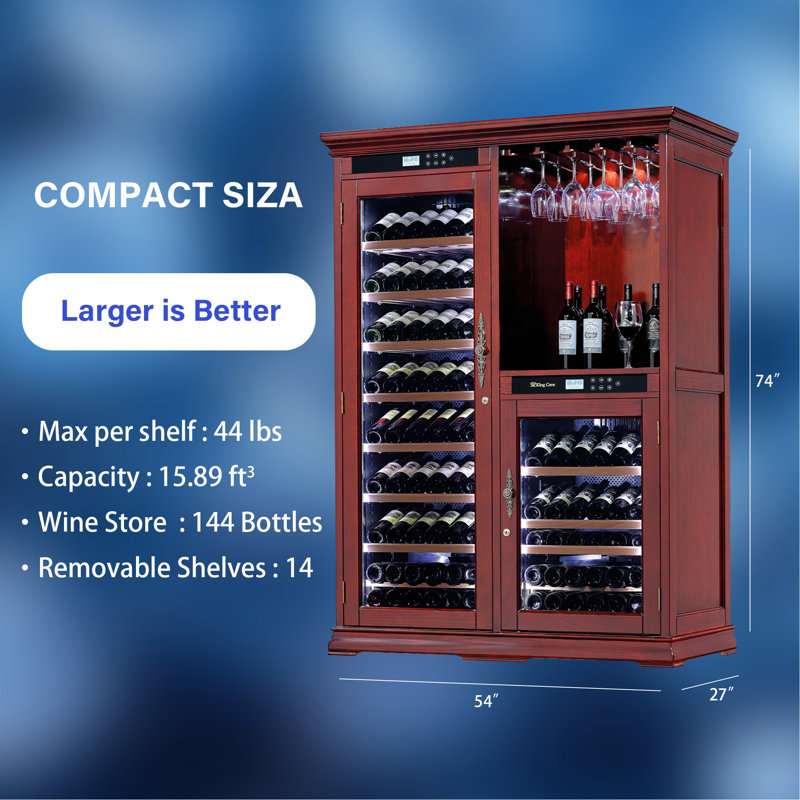 Wine Cooler With Adjustable Temperature And Vacuum Insulation Door