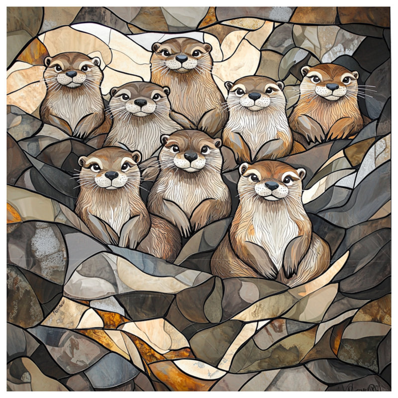 Édredon loutre animaux de literie Art déco, Grand lit