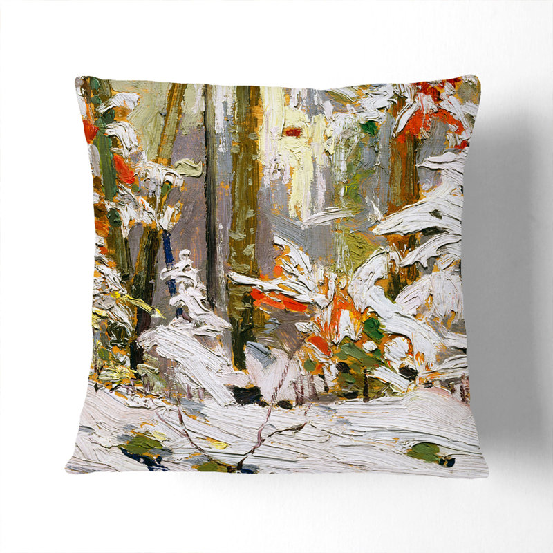 Winter Woodland Scatter Cushion, 55cm H x 55cm W x 20cm D, Black