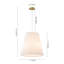 Luminaire suspendu plissé en tissu 3 lumières