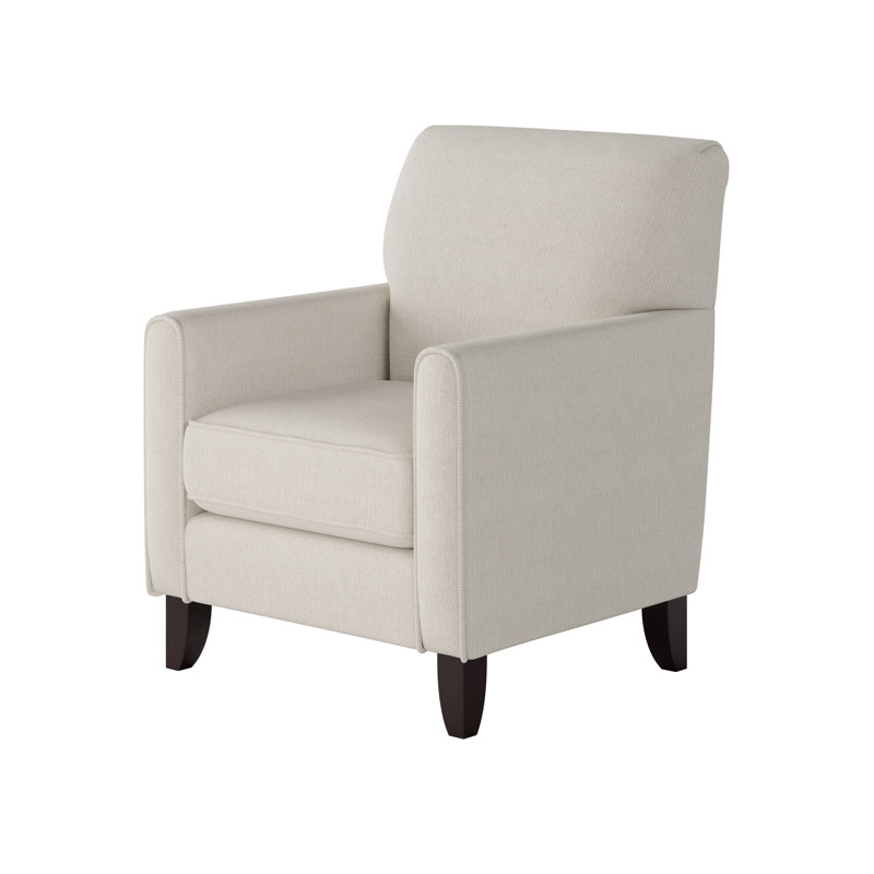 Aravis Upholstered Armchair, Salt Off-White Polyester Blend