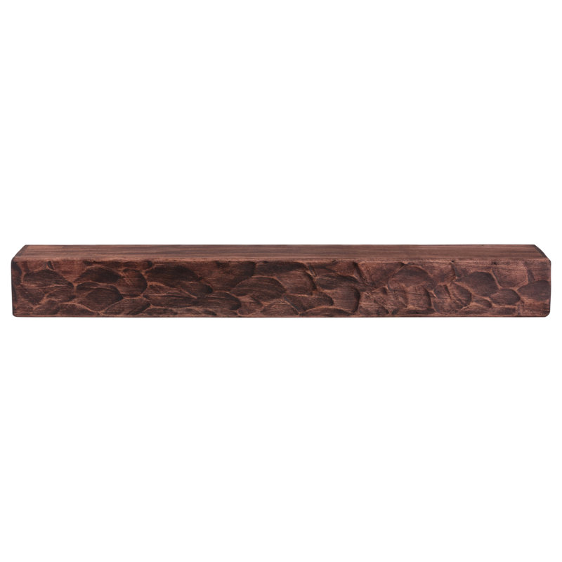 Rough Hewn Fireplace Shelf Mantel, Mahogany, 72", 9"