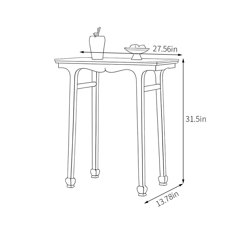 Solid wood minimalist high-quality console table