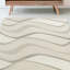 Tapis ivoire et gris en laine touffeté à la main 5 pi x 8 pi