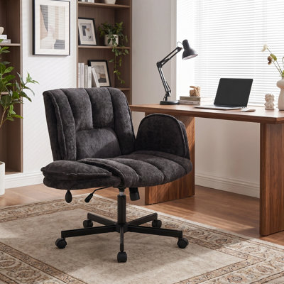 Adjustable Swivel Office Chair With 6-Gear Adjustable Armrests,Modern Fabric Ergonomic Computer Desk Chair For Home Office, Makeup, Bedroom