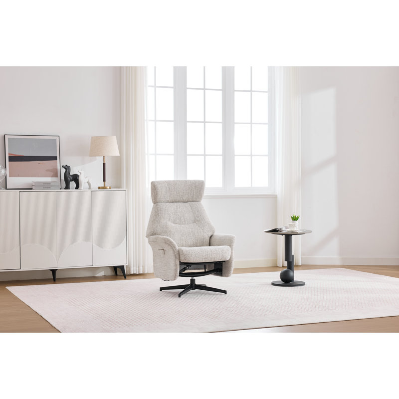 Mira Swivel Chair and Footstool Beige, Beige
