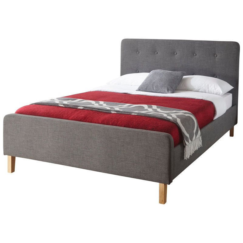 Elinor Upholstered Bed, Grey, UK Small Double