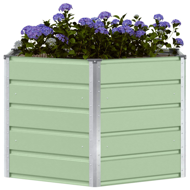 Raised Garden Bed, Pastel Green, 75cm H x 129cm W x 129cm D