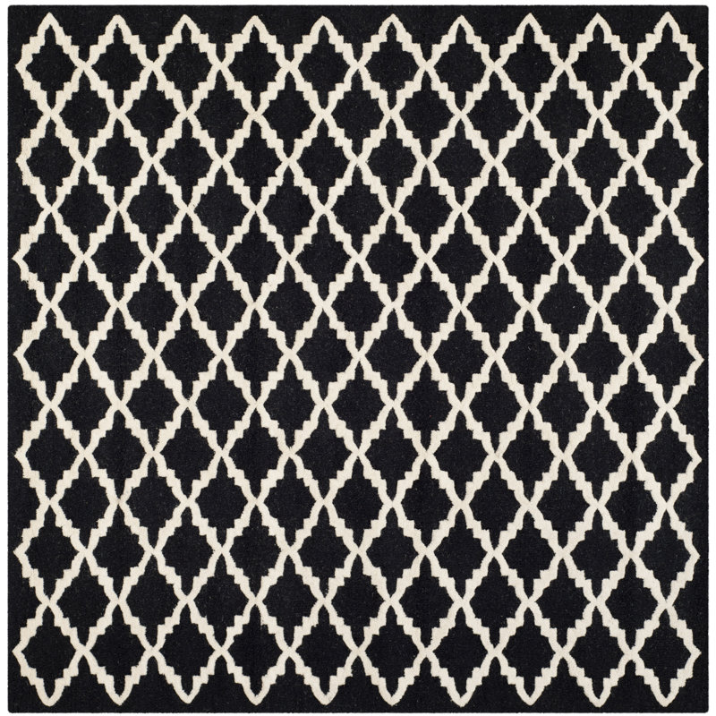 Cannen Hand Tufted Wool Geometric Rug, Square 6'