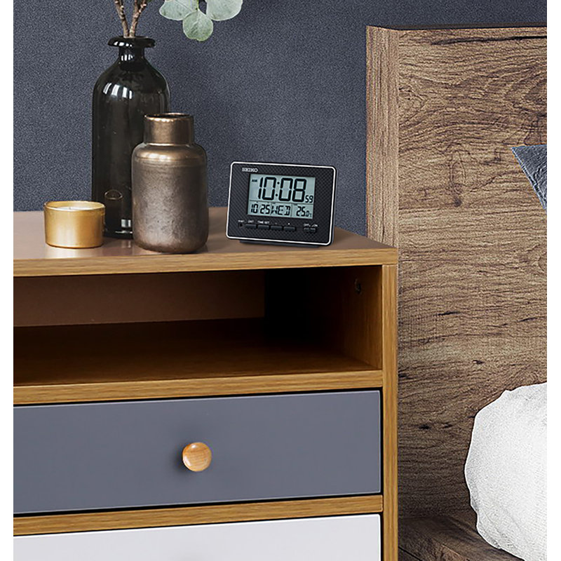 QHL096KLH Digital Alarm Clock, Black