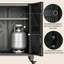 Chariot de gril d'extérieur avec armoire de rangement Aoole, chariot d'îlot de cuisine mobile 3-en-1, station de cuisson de gril d'extérieur avec comptoir en acier inoxydable, roulettes et tables d'appoint pliantes pour patio-135545675