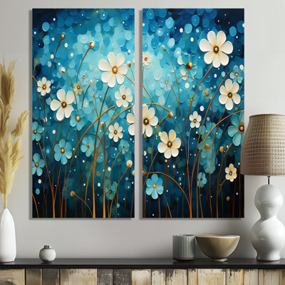 «Turquoise Tranquility», ensemble de 2 grands paysages abstraits