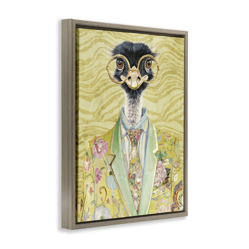 Cadre flottant autoportrait Dandy, design par Svetlana Aleynikova, Montalcino orme flottant encadré, H 21 po x l 17 po