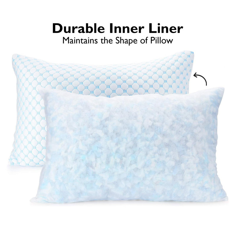 Harrigan Memory Foam Cooling Bed Pillow Firm Support with Cooling Technology, Washable System