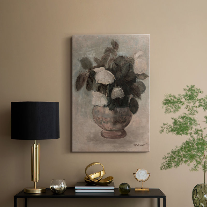 Imprimé floral rétro XCVI - galerie enveloppée Cavas, H 27 po x l 18 po