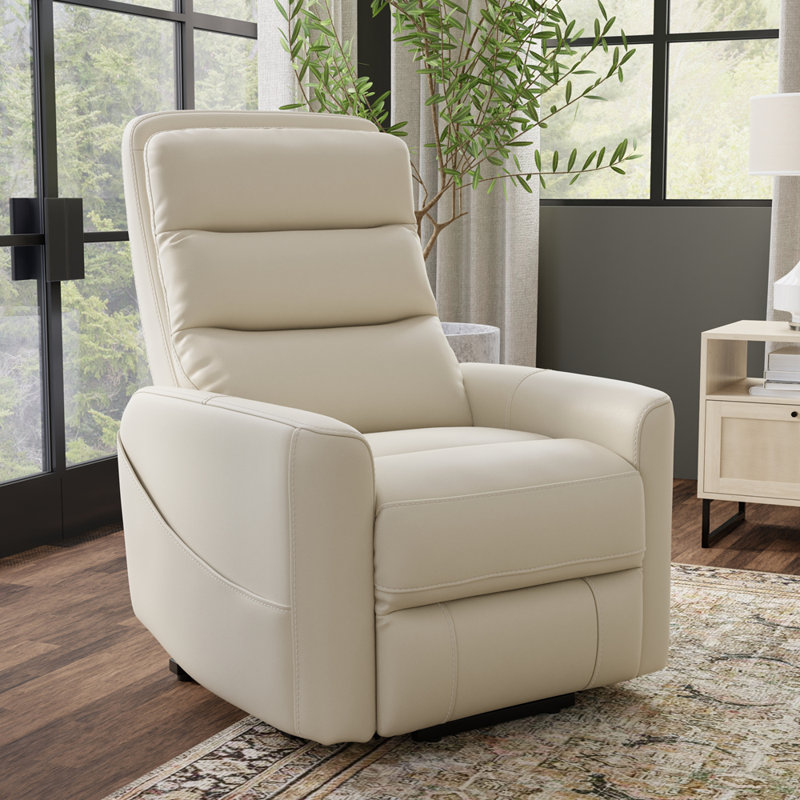 Fauteuil relevable en similicuir Bentley, Blanc cassé