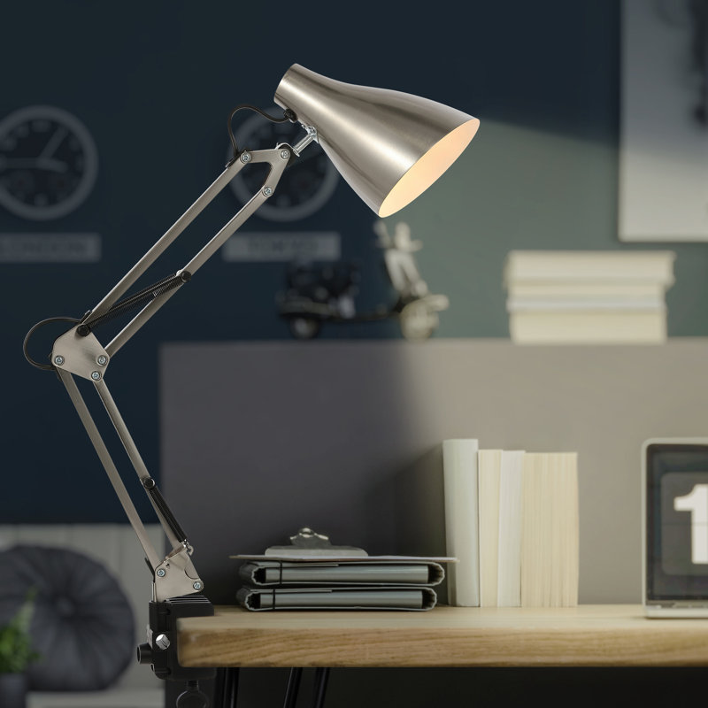 Lampe à pince en métal Kreshnik, Nickel