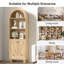 Bibliothèque de rangement arquée à 6 niveaux avec armoires et tiroir de 71 po de hauteur-923373975