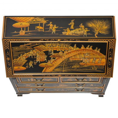 Abiha Solid Wood Solid Wood Secretary Desk
