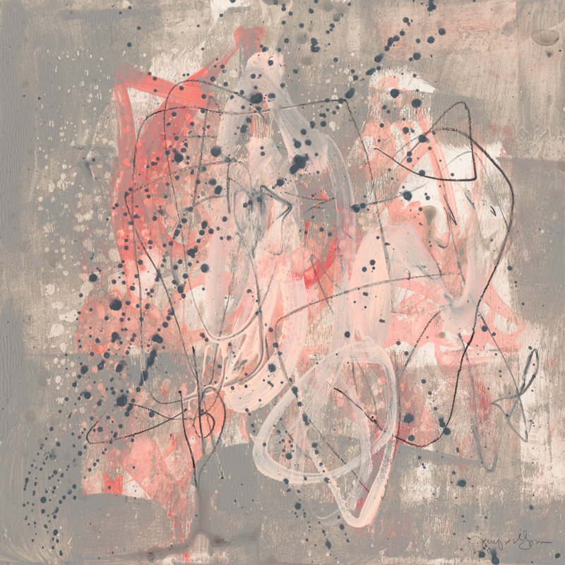 Blush Kinesis I by Parvez Taj - Painting, 30 cm H x 30 cm W x 4 cm D, Wrapped Canvas