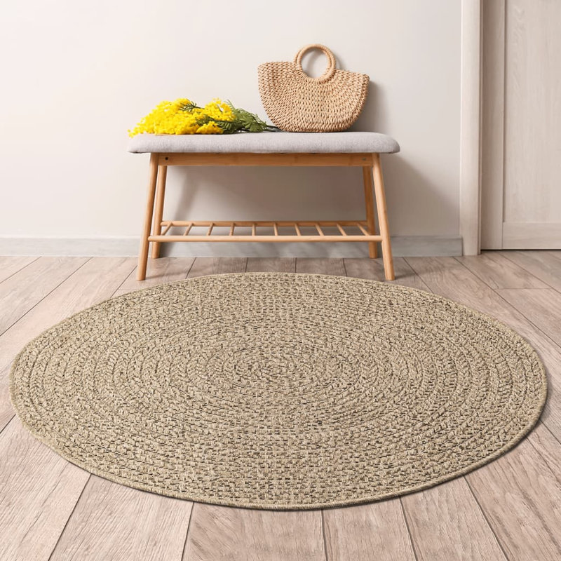 Rug ZIZUR Jute Look Indoor and Outdoor, Round 160cm