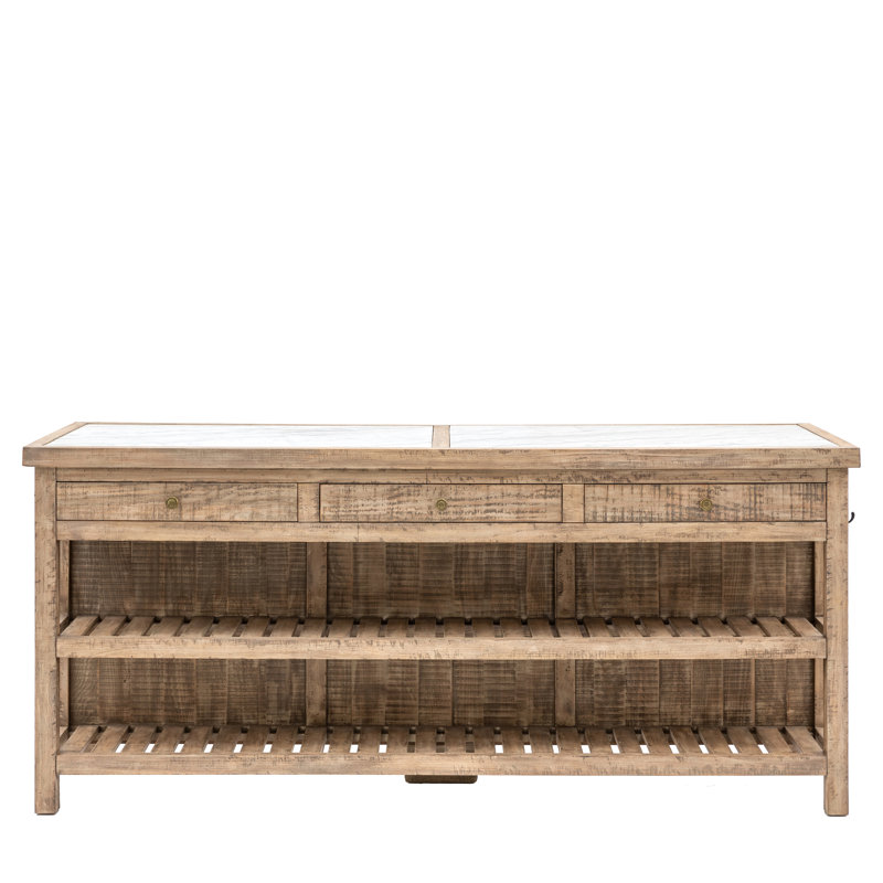 Beamond Marble Top Kitchen Island