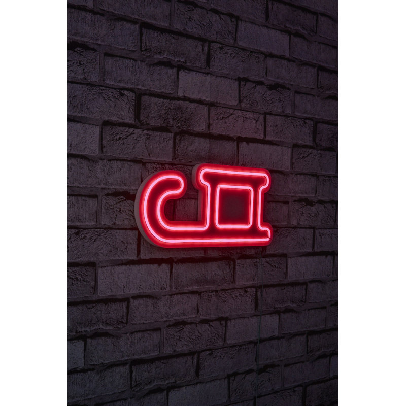 Flexible Neon LED Lighting Strip, Waterproof IP67, 15.0 x 6.7 x 0.8 inches | 12V DC, 470 Lumen, Red Color | PVC Foam Template, Built-in Wall Hanging System, Perfect for Home Decor & Ambient Lighting