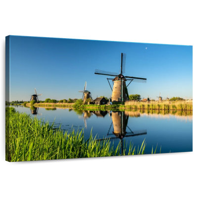 Alvord Kinderdijk Windmills At Sunrise