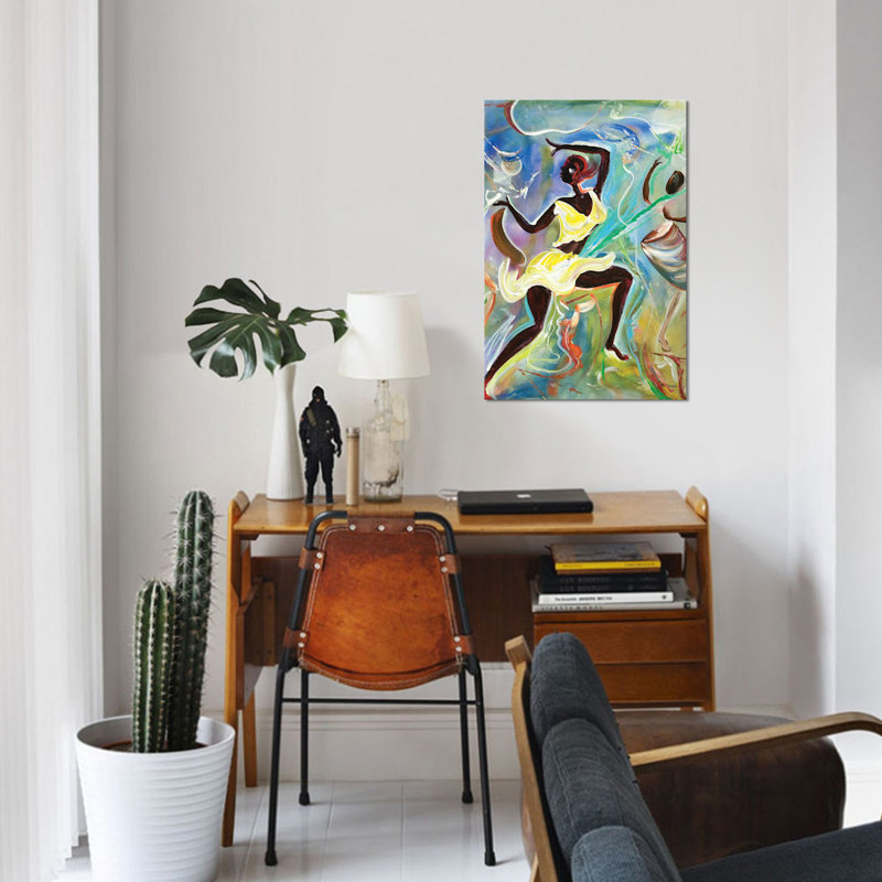 «Kumina», reproduction sur toile, H 18 po x l 12 po x P 1,5 po, Toile tendue, Pas de tapis