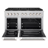 ZLINE 48 in. 6.7 cu. ft. Paramount Double Oven Dual Fuel Range W/ 8 Burner Gas Cooktop in Stainless Steel W/ White Matte Doors (SDR-WM-48)
