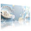 Abstrait perle coquille de vagues cercles abstraits, ensemble de 3 impressions sur toile-1236456659