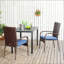 Ensemble de 2 chaises de patio en osier avec accoudoirs et dossier pour patio