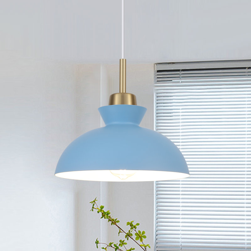 Luminaire suspendu simple à 1 lumière Gibran, Bleu ciel