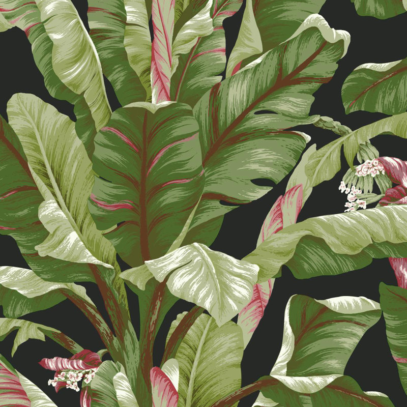 Wragby 27' x 27" Wallpaper Roll, Black/Green/Brown
