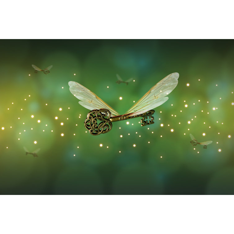 Sharonda Key With Dragonfly Wings - Wrapped Canvas Print