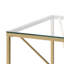 Table de bout or mat avec plateau en verre