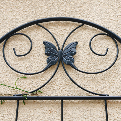 Barrière de jardin en treillis de jardin en métal 86,7 "x 19,7" treillis antirouille pour plantes grimpantes
