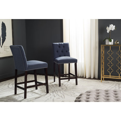 McLoud Upholstered Counter Stool with Solid Wood Frame
