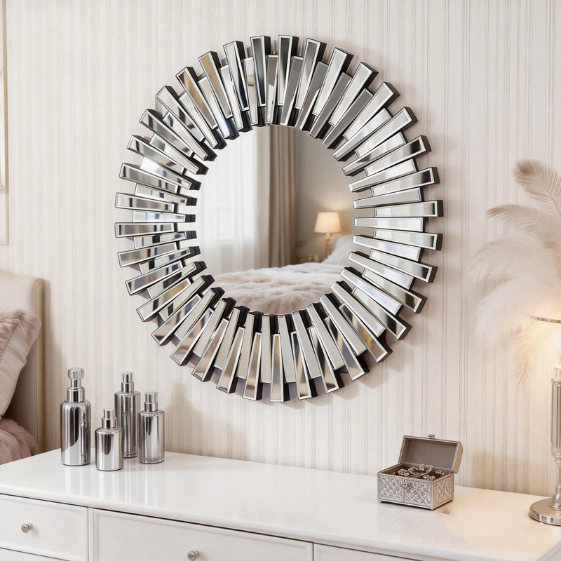 Freelon Round Sunburst Accent Mirror, 31.5'' x 31.5''