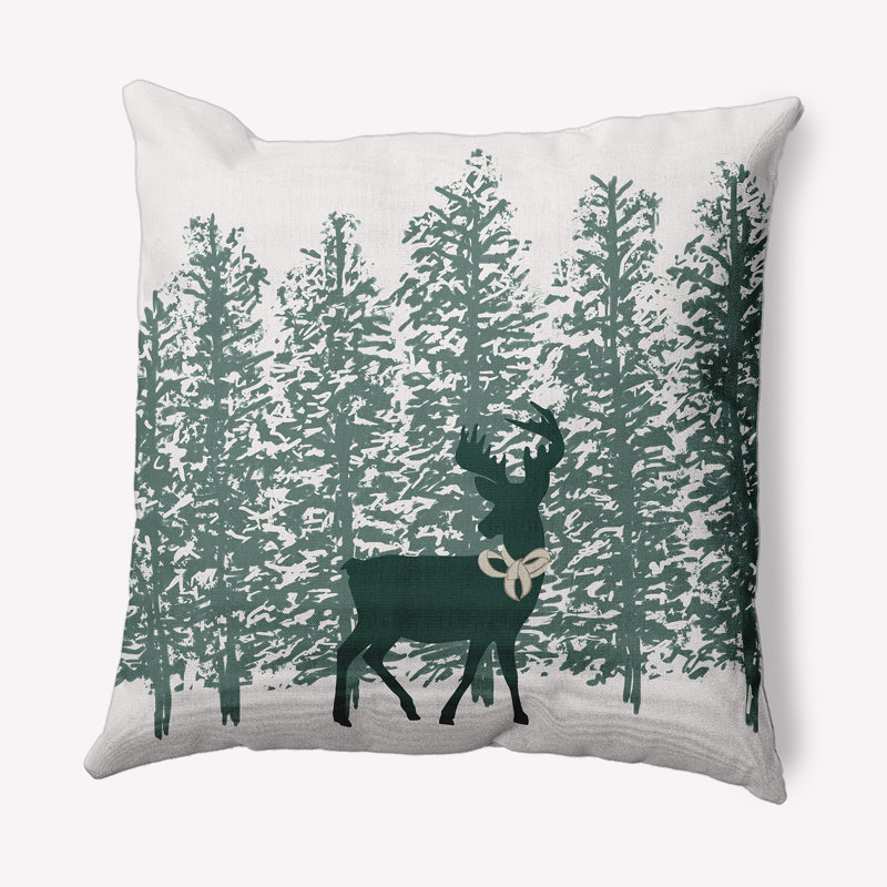 Coussin décoratif intérieur / extérieur Holiday Essence, Noël vert, 16 po x 16 po