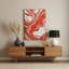 Abstrait fluide, art mural en métal rouge 58-660764250