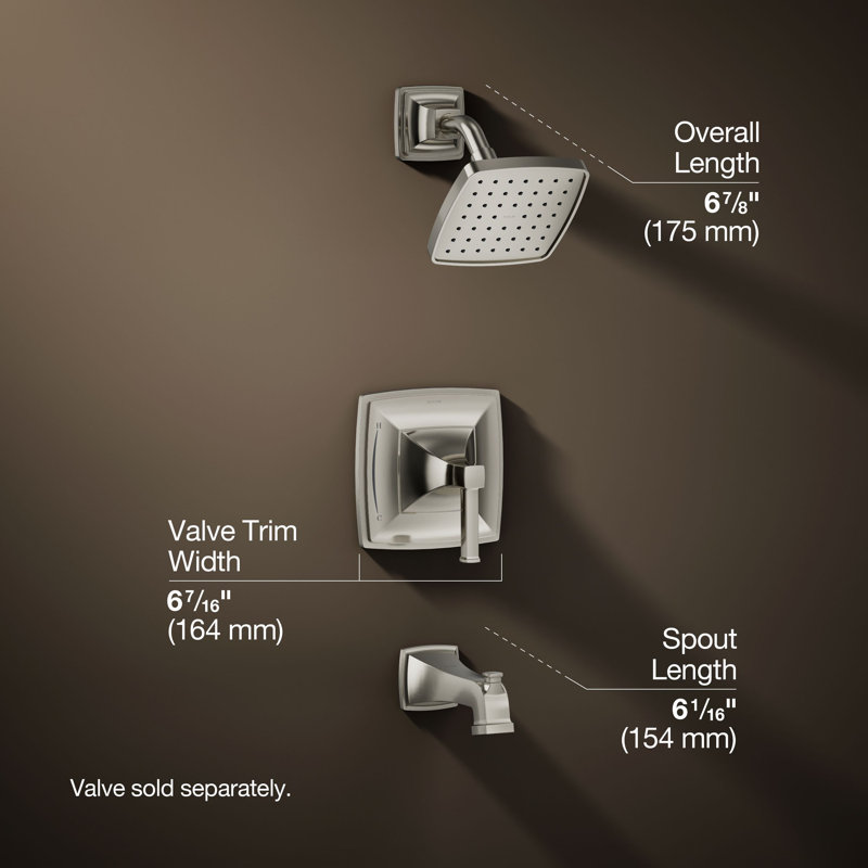 Riff Bath and Shower Faucet Trim, Vibrant Polished Nickel