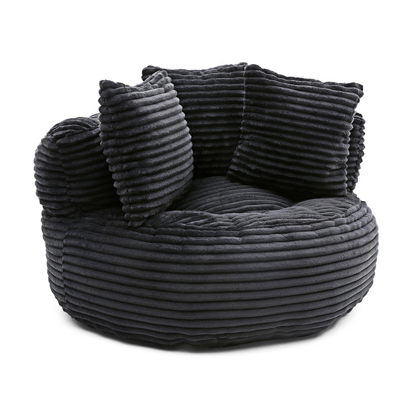 Lazy Sofa Bean Bag Chair, Black